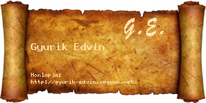 Gyurik Edvin névjegykártya
